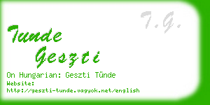tunde geszti business card